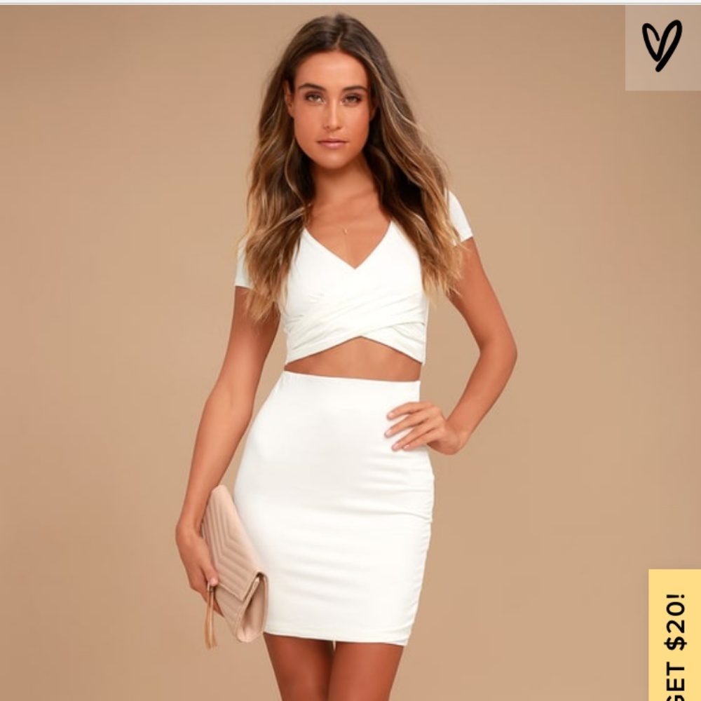 Lulu's By Your Side Ivory Two-Piece Dress